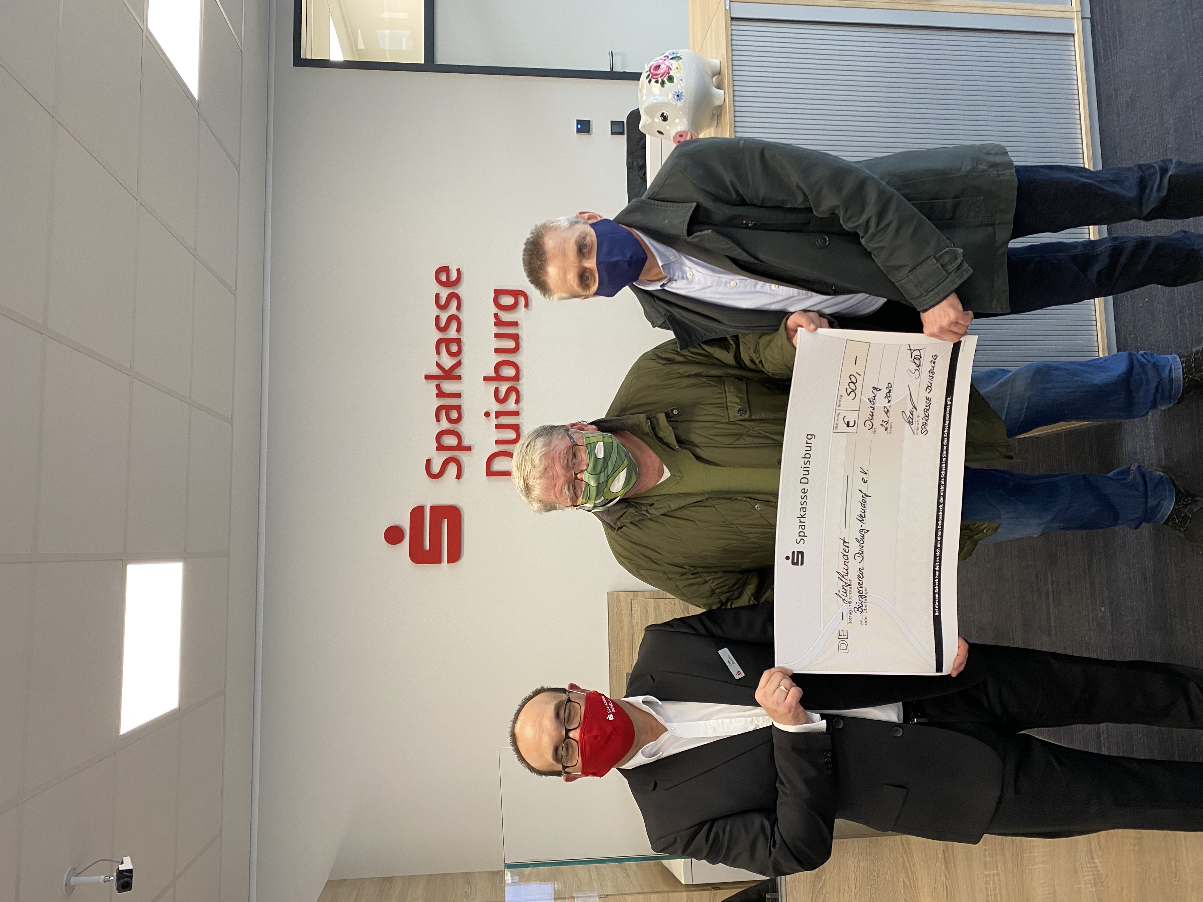 Spenden&uuml;bergabe Sparkasse Duisburg, 23.12.2020